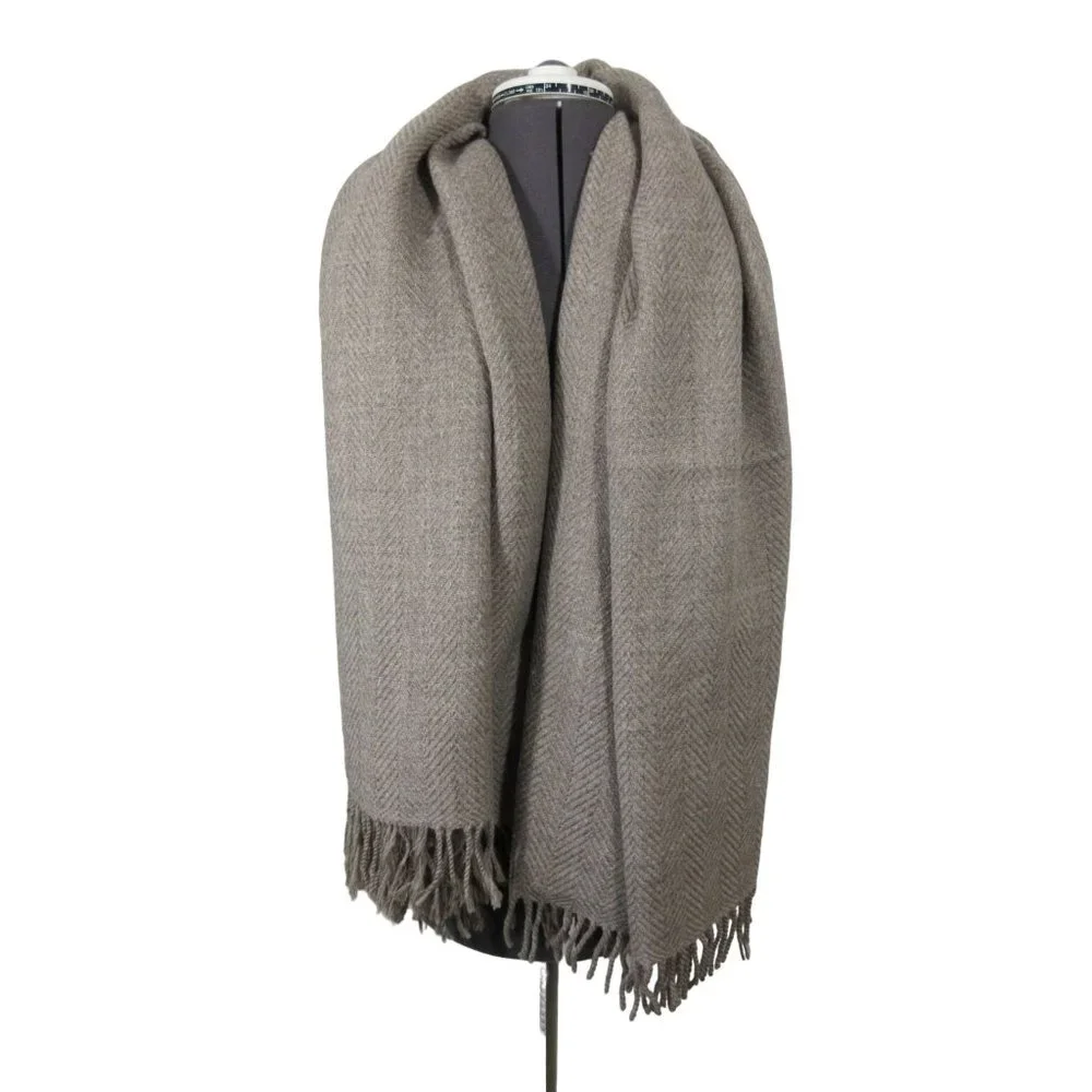 The‎ Purists German luxury superfine pure lambswool woven fringed throw blanket
